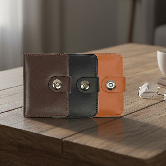 "Luxury Leather Wallet Trio: Slim, Durable & Perfect for Any Occasion