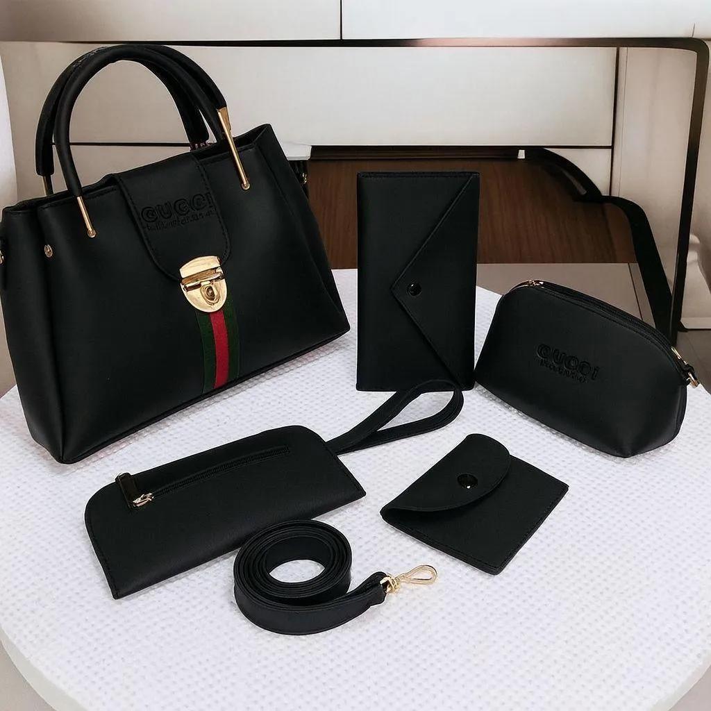 Complete Your Look: 5-Piece Black Handbag Collection